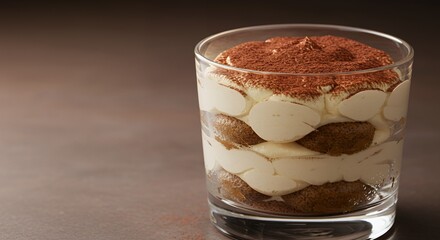 Indulge in the Decadent Layers of Homemade Tiramisu, a Classic Italian Dessert, Beautifully Presented in a Glass.