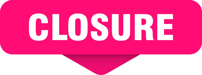 closure sticker. closure sign on transparent background