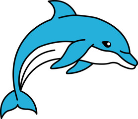 isolate dolphin icon vector