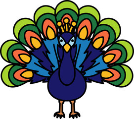 isolate icon vector of peacock