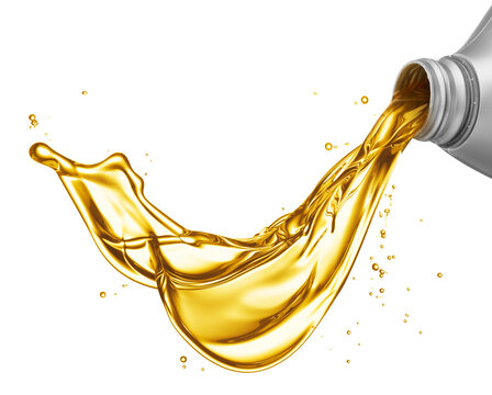 Golden Oil Pouring in a Dramatic Splash. A dynamic image showcasing a dramatic splash of golden oil pouring from a silver container against a pure black background.