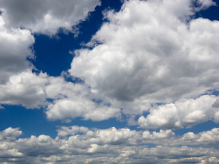 Cloudy Sky: Dramatic Sky with White Clouds and Deep Blue Background