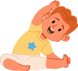 Happy Child Boy Stretching Yoga Pose
