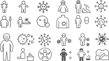 Fototapeta premium Health and Safety Icons Representing Virus Prevention and Treatment