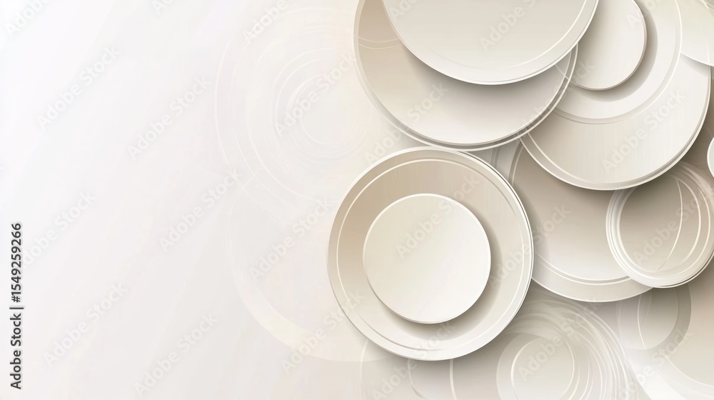 Poster elegant beige circles overlapping each other, creating a modern and sophisticated background suitabl
