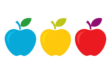 set of Apple vector silhouette illustration isolated on white background