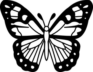 isolate black and white butterfly icon vector
