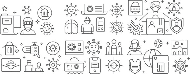 Pandemic Response and Safety Measures Icon Collection