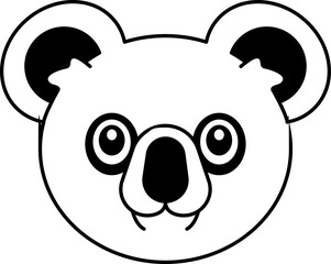 isolate black and white koala icon vector