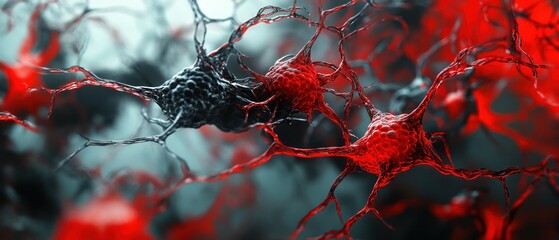 Nerve cell anatomy close up