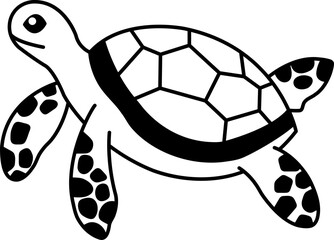 Obraz premium isolate black and white sea turtle icon vector