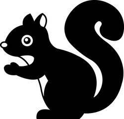 isolate black and white squirrel icon vector