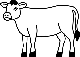 isolate black and white cow icon vector