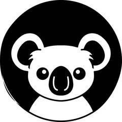 isolate black and white koala icon vector