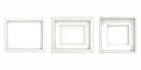  realistic horizontal picture frame isolated on white background PNG ,ai generated