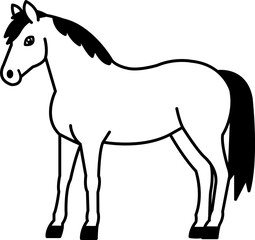 Obraz premium isolate black and white horse icon vector