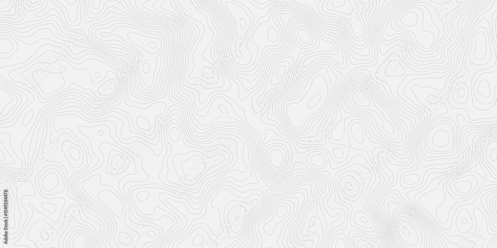 Aufkleber Topographic contour map style white background with thin contour lines creating a seamless pattern smooth design.