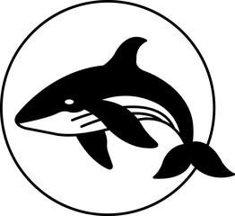 isolate black and white whale icon vector
