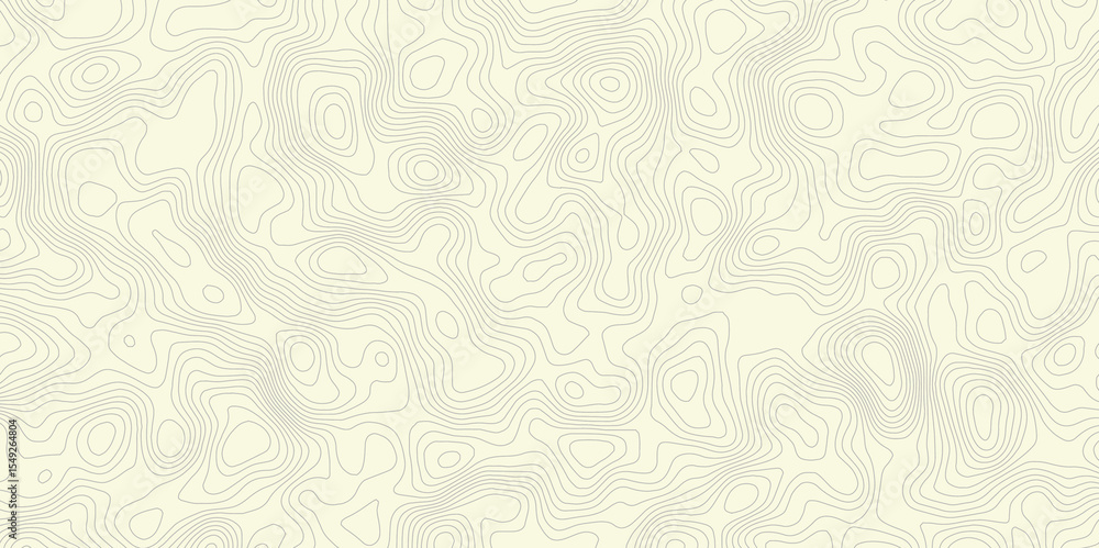 Aufkleber Abstract topographic map with contour lines on a cream background showing elevation changes and patterns for geographic representation.
