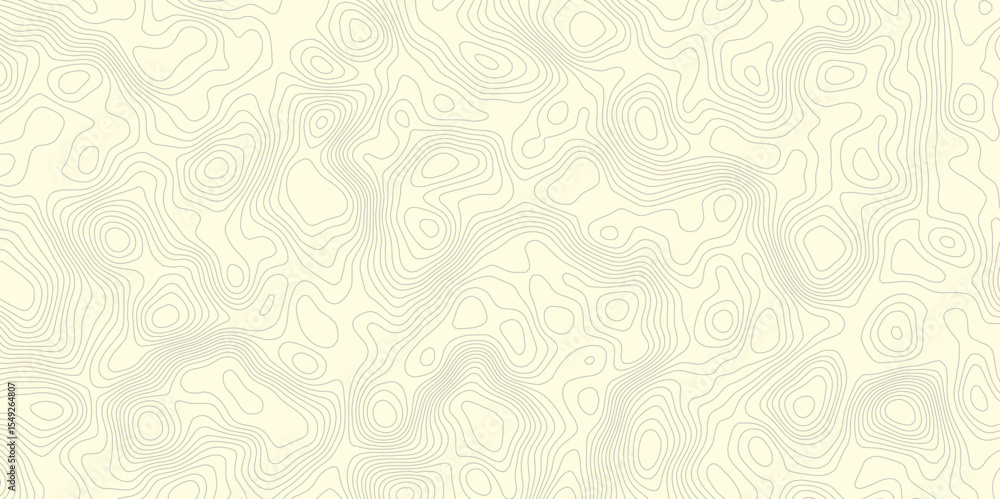 Aufkleber Abstract topographic map with contour lines on a cream background showing elevation changes and patterns for geographic representation.