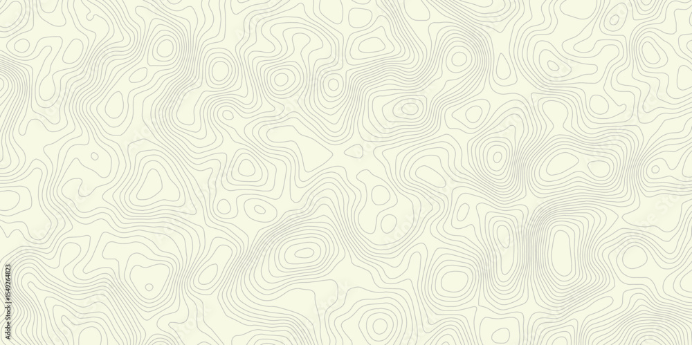 Aufkleber Abstract topographic map with contour lines on a cream background showing elevation changes and patterns for geographic representation.