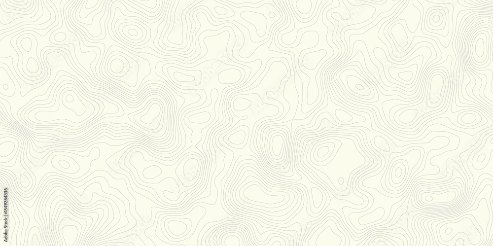 Aufkleber Abstract topographic map with contour lines on a cream background showing elevation changes and patterns for geographic representation.