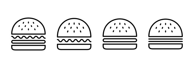 Burger icon vector. burger sign and symbol. hamburger