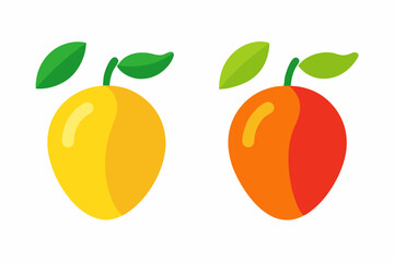 set of Mango vector silhouette illustration isolated on white background