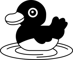 isolate black and white duck icon vector