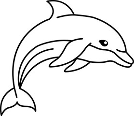 isolate black and white dolphin icon vector