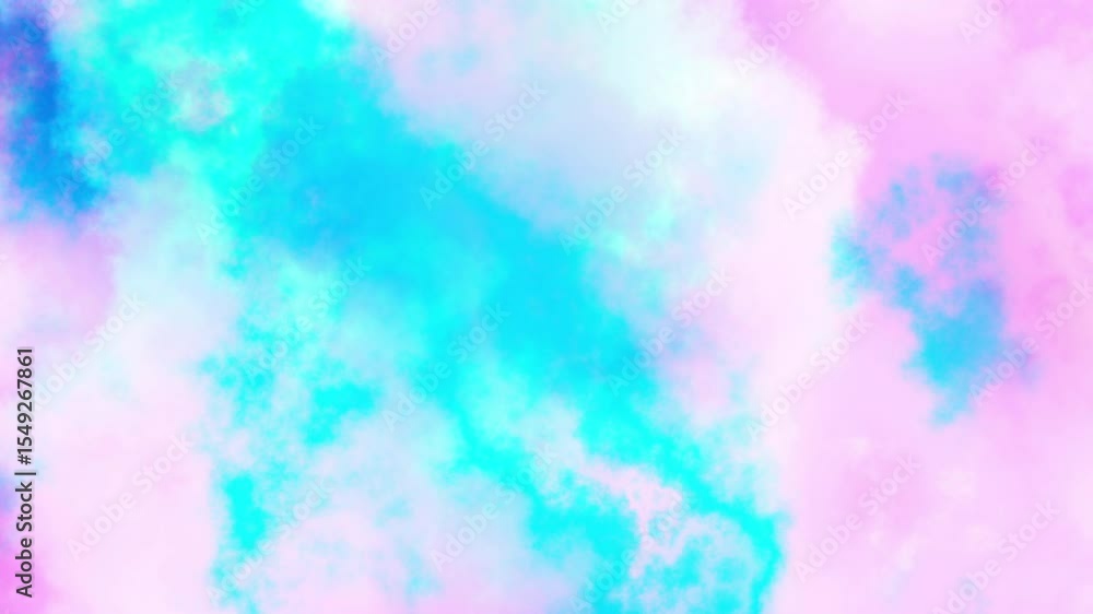 Poster Seamless abstract psychedelic wavy background for loop playback. 4k video. Cloudy nebula background. Natural retro colors.