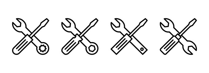 Repair tools icon vector. tool sign and symbol. setting icon. Wrench and screwdriver. Service