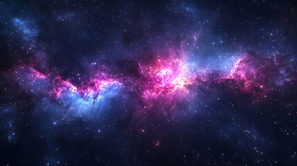 Obraz premium Vibrant Galactic Nebula with Pink and Blue Hues