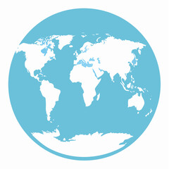 World globe maps set. Europe, Asia, America