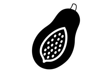 Papaya vector silhouette illustration isolated on white background