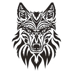 Obraz premium Wolf stencil animal mammal.