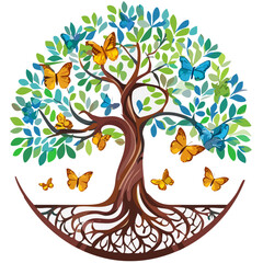 arbre de vie + papillons 1