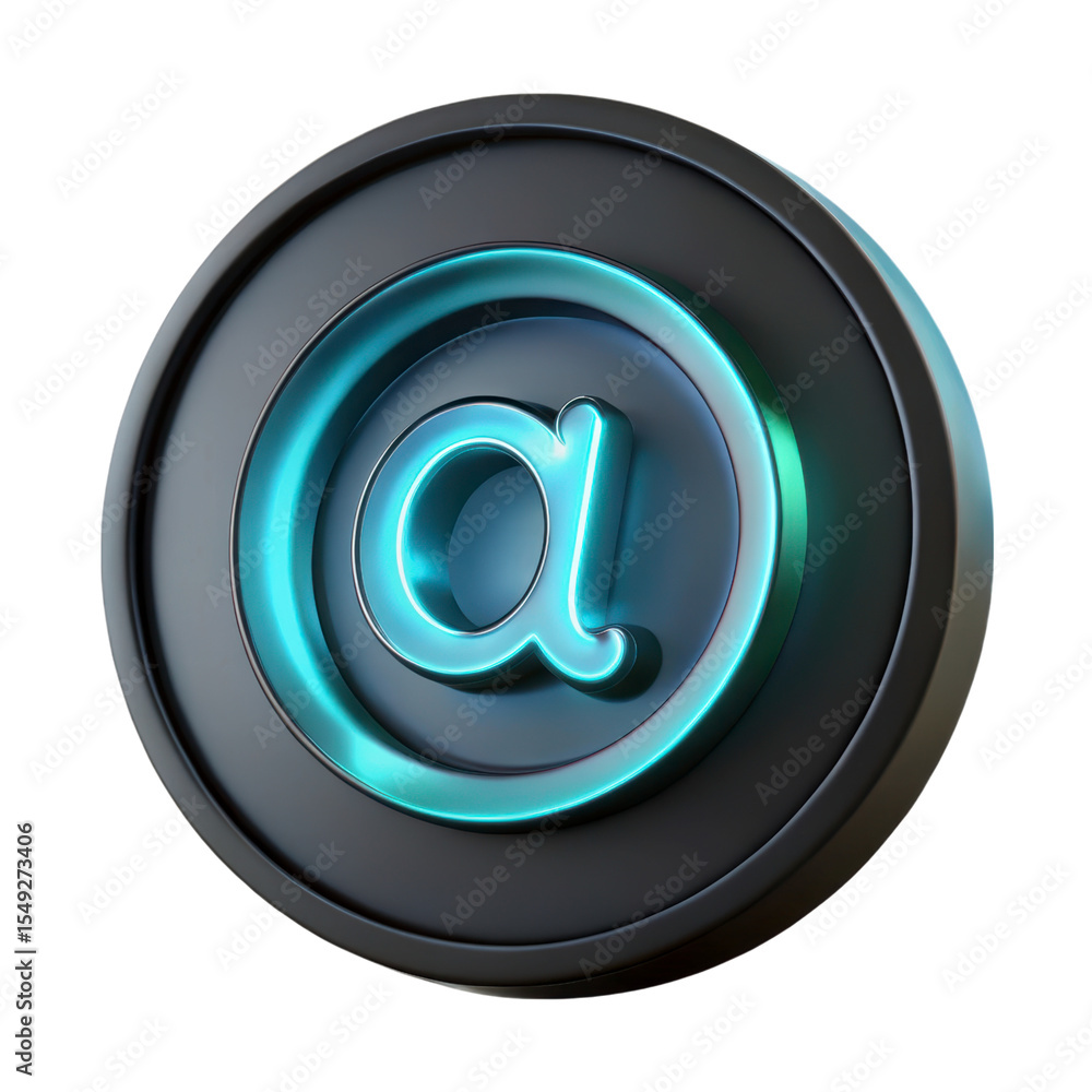 Poster neon alpha symbol 3d rendering plasticstyle icon isolated on background circular futuristic coin des