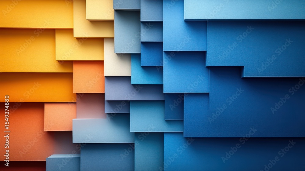 Poster harmonious gradient color palette squares create a mesmerizing effect