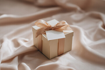 Elegant gift box with a blank tag card