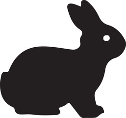 Silhouette of a Rabbit Elegant Black and White Bunny Illustration