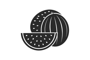 Watermelon vector silhouette illustration isolated on white background