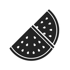 Watermelon icon vector silhouette illustration isolated on white background