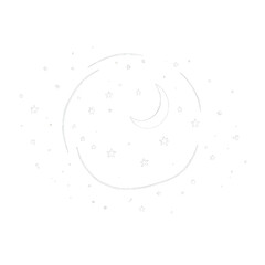 Moon and Stars Illustration