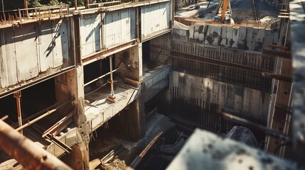 Obraz premium Tunnel Boring Machine Excavation in Underground Infrastructure Project