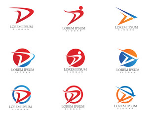 D Letter Faster Logo Template vector icon illustration design