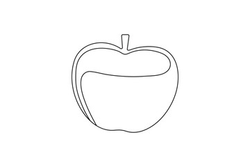 apple one line art and frui stock photos vectors and illustration design
