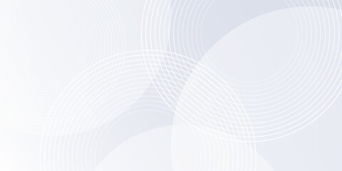 Vector white background with white circle lines. Digital future technology concept background. modern art