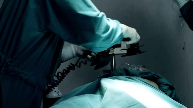 pacemaker hospital tools and procedures equipment Surgical operation process. background