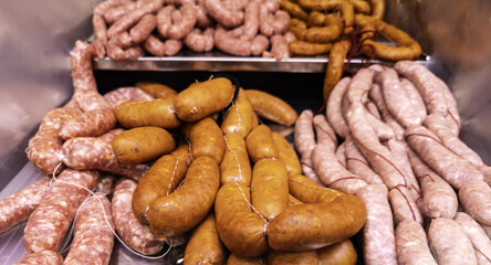 Raw red sausage